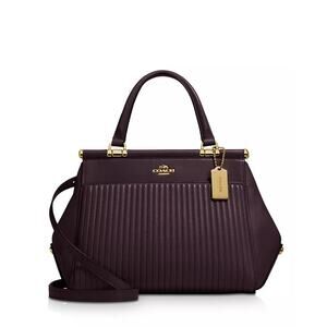 Coach Grace Quilted Leather Satchel Chocolate Brown Crossbody